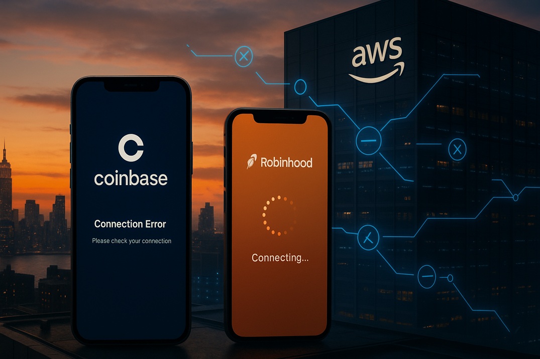 AWS outage disrupts Coinbase and Robinhood