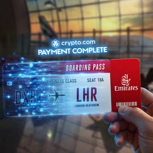 Emirates and Crypto.com’s own launch image for Crypto.com Pay. Emirates media centre.