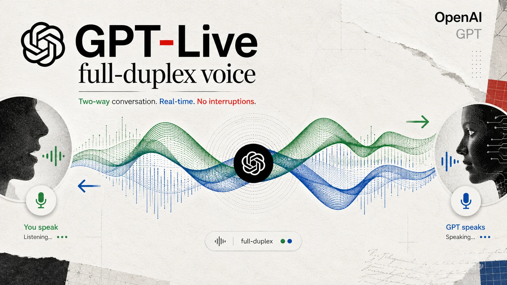 Editorial illustration for GPT-Live Voice Brings Full Duplex Conversation To ChatGPT
