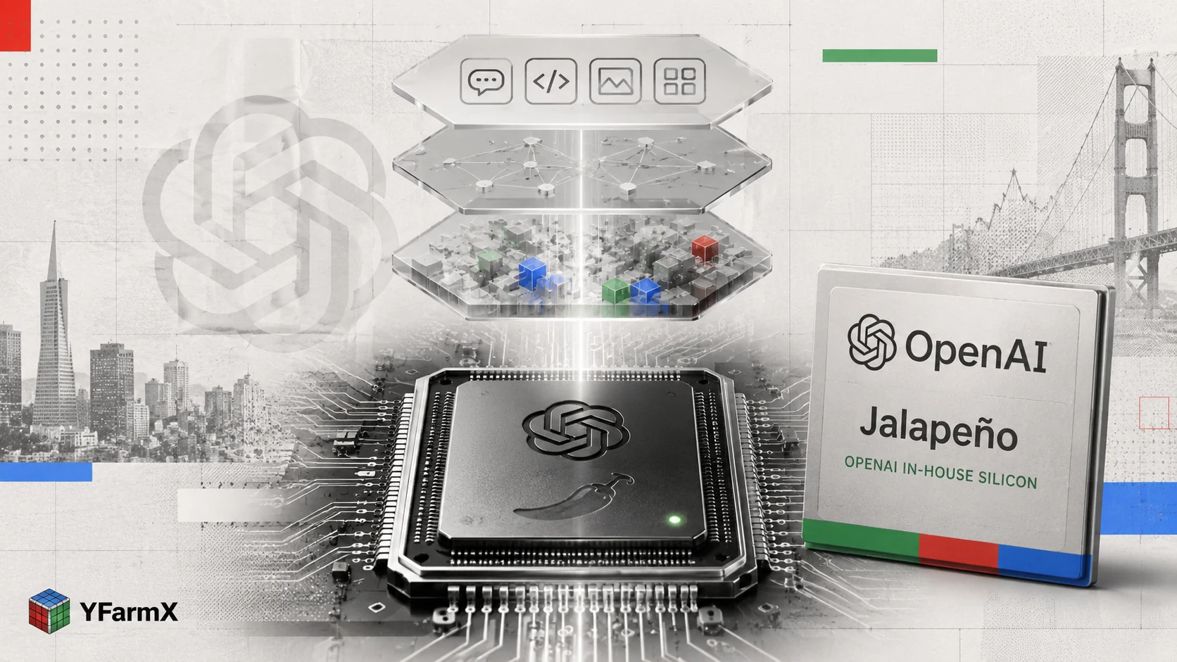 Editorial illustration for OpenAI Jalapeno Chip Signals A Full Stack Ambition