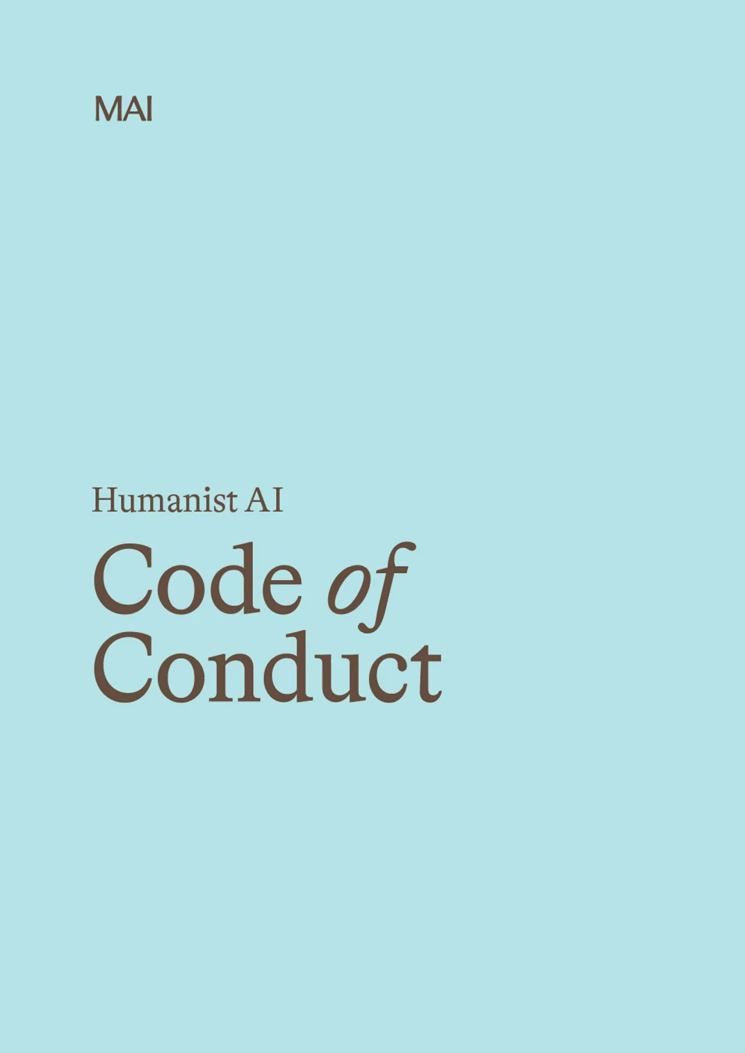 Cover of Microsoft's Humanist AI Code of Conduct.