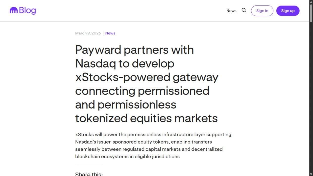 Kraken’s March announcement of the proposed xStocks gateway with Nasdaq.