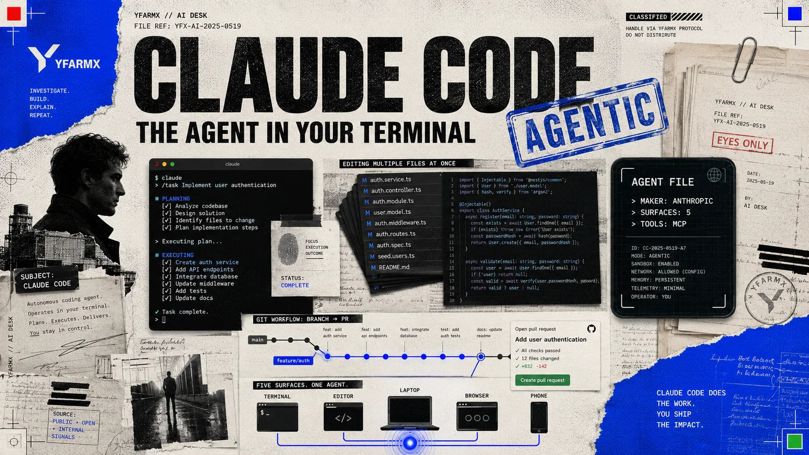Editorial illustration: Claude Code, Anthropic's agentic coding tool in the terminal