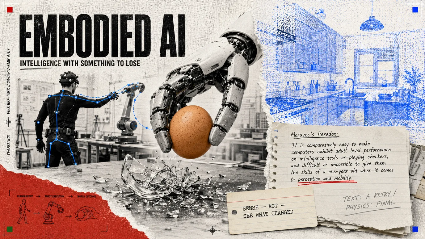 YFarmX explainer plate: Embodied AI, intelligence with something to lose