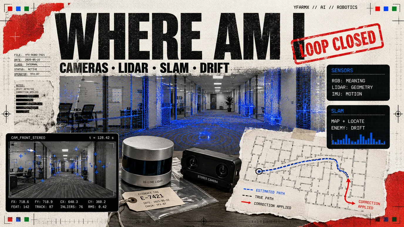 YFarmX explainer plate: Machine vision and SLAM, how a robot knows where it is