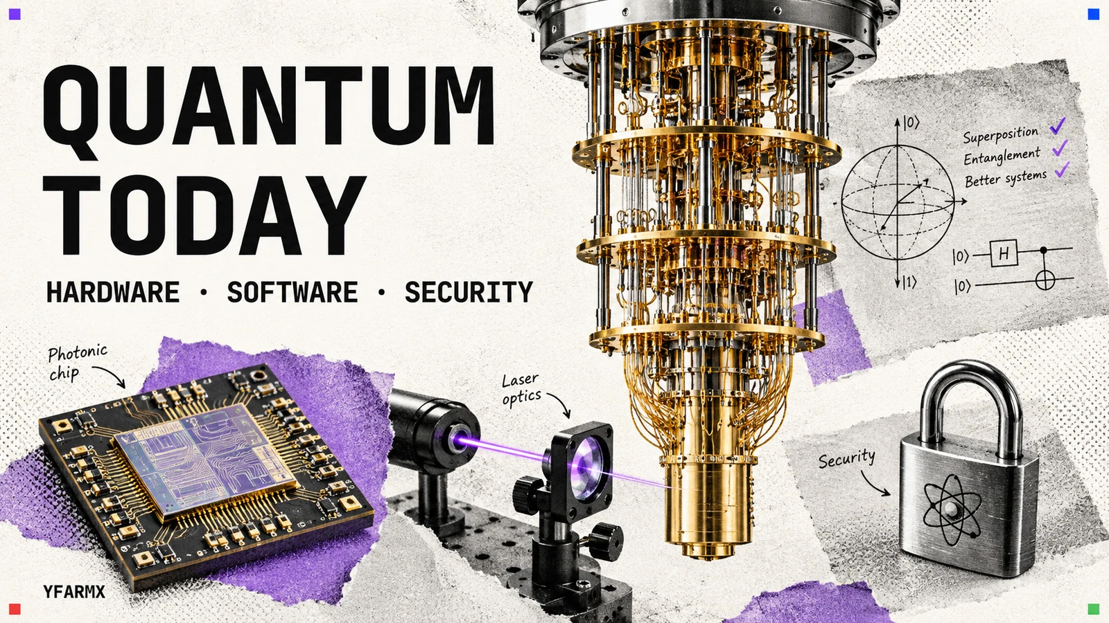 A cryostat, optical hardware, processor and security lock.