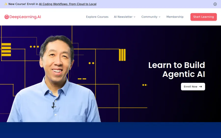 DeepLearning.AI homepage