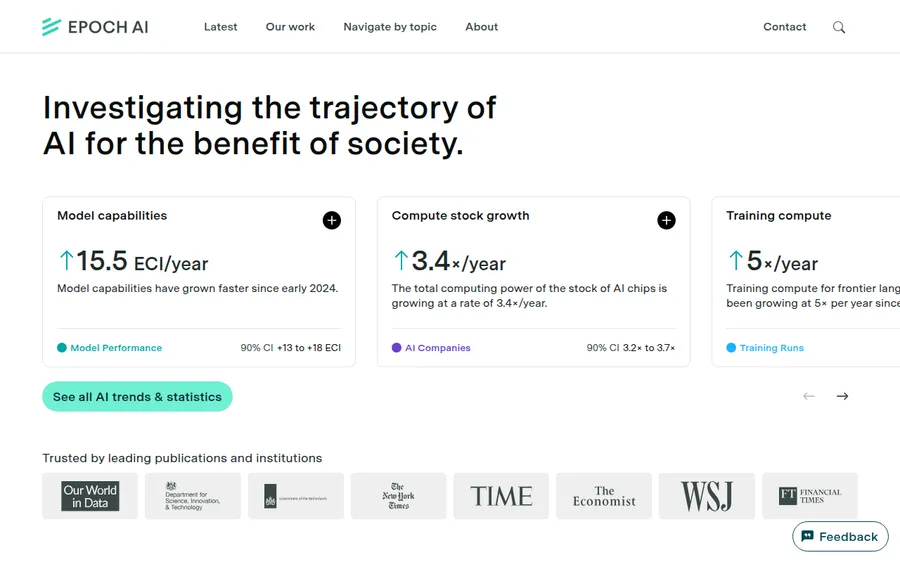 Epoch AI homepage