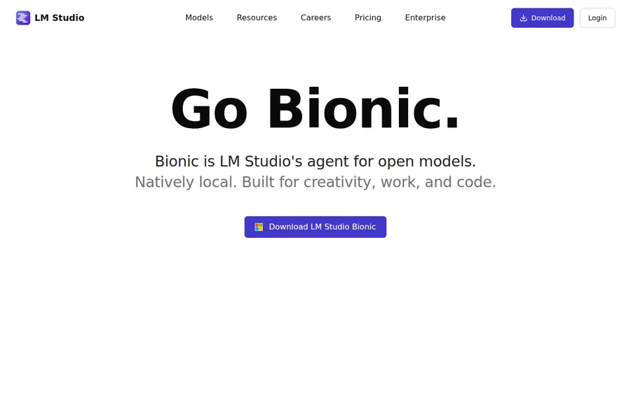 LM Studio homepage
