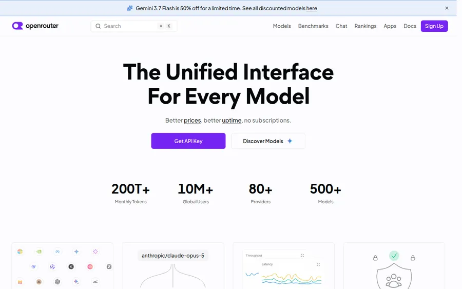 OpenRouter homepage