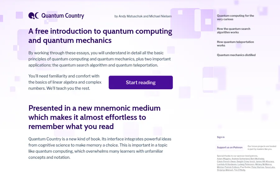Quantum Country homepage